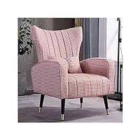 nabeim fauteuils design de salon avec accoudoirs siège et dossier rembourrré,fauteuil scandinave canapé,chaise de canapé paresseux,pour salon, chambre, bureau, balcon, café, restaurant (color : roze)