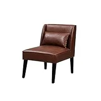 teamson home fauteuil chaise de repos lecture relaxation moderne en faux cuir brun avec coussins versanora marc vnf-00087-eu, taille unique