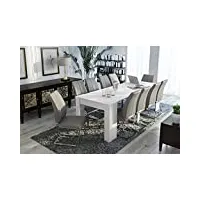 dmora table à manger moderne, console extensible jusqu'à 10 places, dimensions 90 x 51 x 77 cm (jusqu'à 237 avec rallonges), couleur blanche