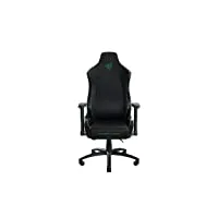 razer iskur x - chaise de jeu ergonomique (chaise de bureau, design ergonomique, simili cuir multicouche, rembourrage en mousse haute densité) noir-vert | xl