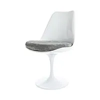 fusion living chaise latérale pivotante luxueuse blanc brillant et gris