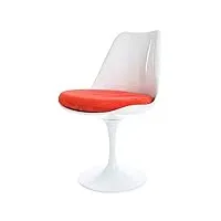 fusion living chaise latérale pivotante luxueuse blanc brillant et rouge