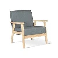 idmarket - fauteuil scandinave anders en tissu gris anthracite