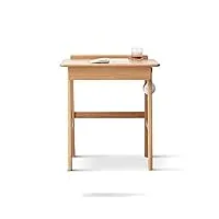 bureau informatique, table d’étude table d'écriture de bureau multifonctionnelle de bureau moderne de bureau de chêne de chêne de chêne avec un trou de câble, un tiroir et une coiffeuse à tige suspend