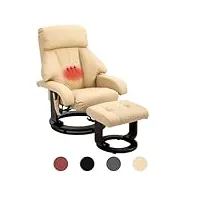 mingone fauteuil tv massage, fonction chaleur, fauteuil tv, fauteuil relax, fauteuil roulant, fauteuil inclinable,fauteuil rembourré en simili cuir, lit relax (rouge)