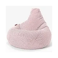 lounge pug - pouf fauteuil gamer - poire - côtelé rose