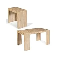idmarket - table console extensible orlando 6 personnes 140 cm bois façon hêtre