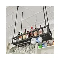 dtdmy plafond à vin suspension de plafond storage bouteilles de vin et gobelets de verre stemware patchs, pour sous-armoire, cuisine, bar, porte-vin suspendu/étagère décorative/étagère de rangement
