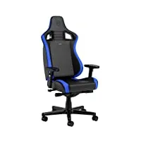 noblechairs epic compact chaise gaming, fauteuil de bureau ergonomique, soutien de la tête et lombaire, cuir pu, pour les usagers pesant jusqu'à 120 kg et d'une hauteur de 1,7 mètre (noir/bleu)