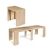 idmarket - table console extensible orlando 10 personnes 235 cm bois façon hêtre