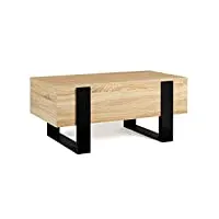 idmarket - table basse avec coffre phoenix bois et noir