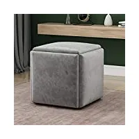 phsh tabouret de chaise de canapé empilable, 5 en 1 sièges cube repose-pieds, tabouret en cuir pu, repose-pieds carré pour salle à manger/bureau à café (taille : 35 * 35 * 36 cm)