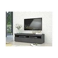 dmora meuble tv de salon, made in italy, meuble tv 1 porte, meuble tv de salon, cm 130x45h36, couleur gris cendré
