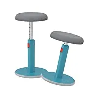 leitz - tabouret assis-debout ergonomique, pivotant & à bascule, hauteur réglable de 46 à 79 cm, chaise / siège de bureau, gamme ergo cosy, bleu, 65180061