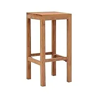 vidaxl 2x bois de teck massif tabourets de bar chaise de pub tabouret de comptoir siège de bistro chaise de comptoir siège de bar intérieur