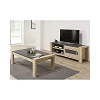 altobuy iris - ensemble table basse et meuble tv