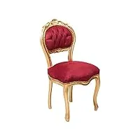 biscottini chaise rembourrée l45xpr42xh90 velours rouge - chaises de salle à manger - chaises vintage - fauteuil de chambre - décor maison