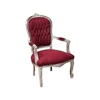 biscottini fauteuil style baroque 100x63x65 cm | particulaire fauteuil louis xvi | chaise baroque en bois massif