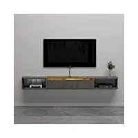 pmnianhua meuble tv bas suspendu - meuble tv flottant fixé au mur - pour divertissement, console de médias - grande armoire de rangement pour salon, maison et bureau (120 cm)