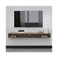 pmnianhua meuble tv suspendu - meuble tv bas - meuble tv - meuble tv - Étagère murale multimédia - grand rangement avec 1 porte et 2 armoires pour salon, chambre à coucher et bureau (140 cm)