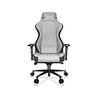 rekt ultim8 plus - chaise de bureau gaming xl grand taille en tissu premium - inclinable à 180 ° - accoudoirs 4d - coussin ajustable pour la nuque - coussin lombaire - supporte 150 kg (gris clair)