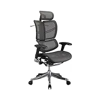clp fauteuil de bureau ergonomique norfolk en maille i chaise gaming avec dossier ajustable i chaise bureau avec appuie-tête réglable, couleur:gris