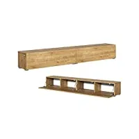 platan room - meuble tv bas - 105/140/160/210/280 - chêne doré - suspendu ou debout, mat (210 x 30 x 32 cm, chêne doré)