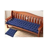 waigg kii coussin de banc rectangulaire en coton 8 cm d'épaisseur, 2 ou 3 places, pour banc de jardin ou chaise longue, intérieur ou extérieur (120 x 50 cm, bleu)