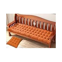 waigg kii coussin de banc rectangulaire 8 cm d'épaisseur - 2 ou 3 places - en coton - pour banc de jardin, chaise longue - pour intérieur et extérieur (100 x 40 cm, orange)
