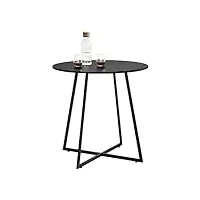 table de salle à manger pour petite cuisine table ronde stylée structure en métal plateau en mdf 78 x 80 cm noir