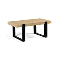 idmarket - table basse rectangulaire phoenix bois et noir