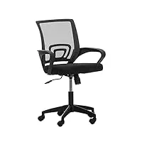 clp fauteuil de bureau auburn i chaise de bureau en maille respirante i chaise de travail avec siège pivotant hauteur réglable et roulettes, couleur:noir