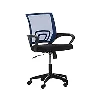 clp fauteuil de bureau auburn i chaise de bureau en maille respirante i chaise de travail avec siège pivotant hauteur réglable et roulettes, couleur:bleu