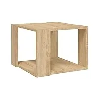 vidaxl table basse table d'appoint table de canapé bout de canapé meuble de salle de séjour salon chêne sonoma 40x40x30 cm bois d'ingénierie