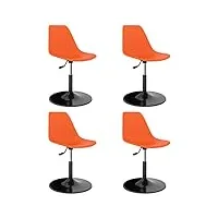 orange matériau : pp (polypropylène), métal chaises de salle à manger pivotantes 4 pcs orange ppmeubles fauteuils et chaises chaises de cuisine