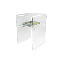 table d'appoint en plexiglas transparent - en acrylique - hygiénique - facile à nettoyer