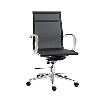 vinsetto chaise de bureau ergonomique fauteuil pivotant 360° hauteur réglable tissu maille textilène 56 x 59 x 109 cm noir