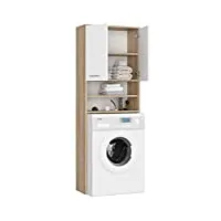 bdw armoire haute /Étagère haute pour machine à laver 180 x 64 x 30 cm – placard (chêne sonom