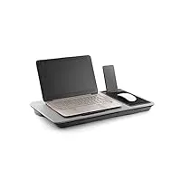 innovagoods® bureau portable pour ordinateur avec coussin xl deskion, travaillez ou étudiez de manière confortable et ergonomique, avec un design de bureau et un coussin xl