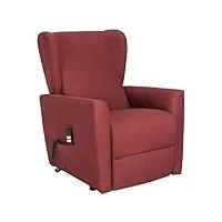 poltrone italia - fauteuil isabel avec mécanisme d'aide au lever - vertical 2 moteurs - fauteuil de relaxation électrique réglable - rouge
