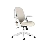 hbada chaise de bureau avec accoudoirs pliables, fauteuil de bureau, fauteuil ergonomique en maille respirante, pivotant à 360 °, hauteur réglable, gris