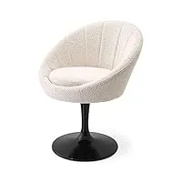 casa padrino chaise de salle à manger de luxe crème/noir 67 x 57 x h. 78,5 cm - chaise pivotante dans le design des années 60 - mobilier de salle à manger de luxe