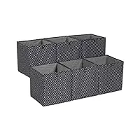 amazon basics lot de 6 cubes de rangement pliables, en tissu, noir avec symboles + blancs, 33 x 38 x 33 cm