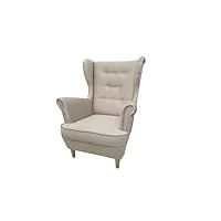 marthome fauteuil rembourré fauteuil de salon, fauteuil en tissu - fauteuil de relaxation chaise pour femmes enceintes, fauteuil confortable pour le salon - fauteuil scandinave (beige c02,)