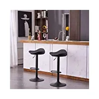 kidol & shellder tabourets de bar chaises de salle à manger lot de 2 noir, hauteur réglable à 360°, chaises de bar en plastique et métal creux, pour maison cuisine comptoir bistro…