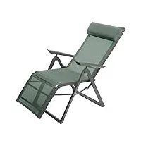 hespéride - fauteuil de jardin inclinable decima vert olive & graphite