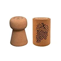 biosughero - paire de tabourets en liège champagne + vin h 45 cm