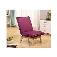 dtkmkj loisirs canapé paresseux chaise simple en tissu pouf tatami chambre confortable salon chaise longue simple 64 × 111 cm, coton, violet