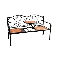 banc de jardin banc double avec petite table basse haussière chaise de table de jardin extérieure banc de jardin jardin balcon loisirs en fer forgé en plastique banc de bois banquette exterieur