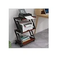 meuble imprimante multifonction imprimante avec 3 niveaux en bois en acier structure étagères de rangement, bureau multi-usages organisateur for la maison et bureau caisson bureau